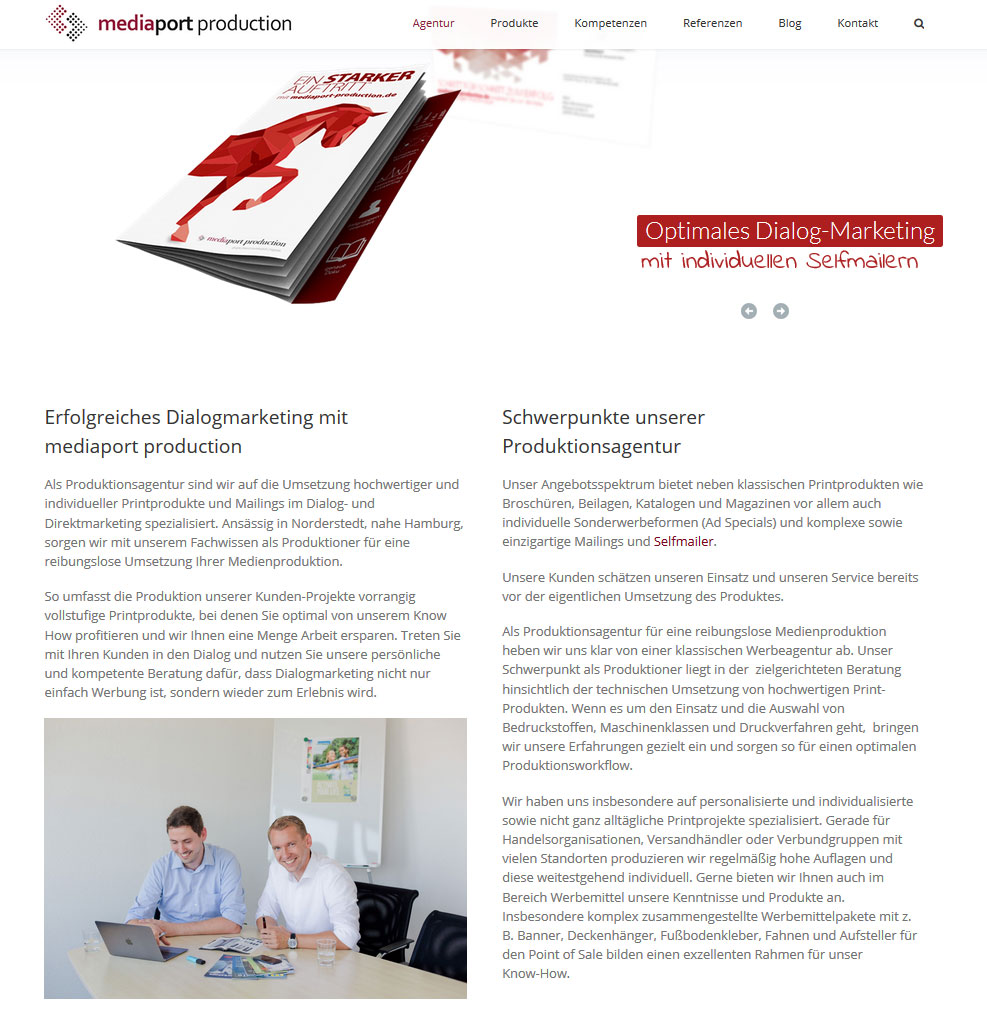 Website Redesign Mediaport Production